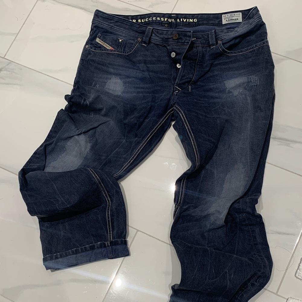 Diesel Men's Deep Indigo Relaxed Jeans